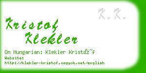 kristof klekler business card